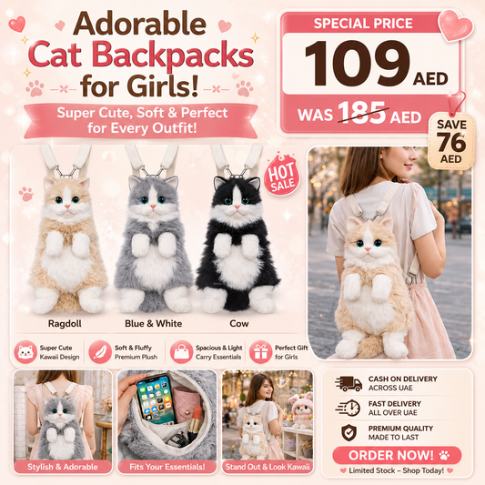 Stuffed Cat Plush Backpack