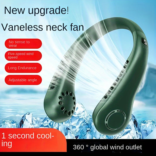 USB rechargeable neck fan charging port