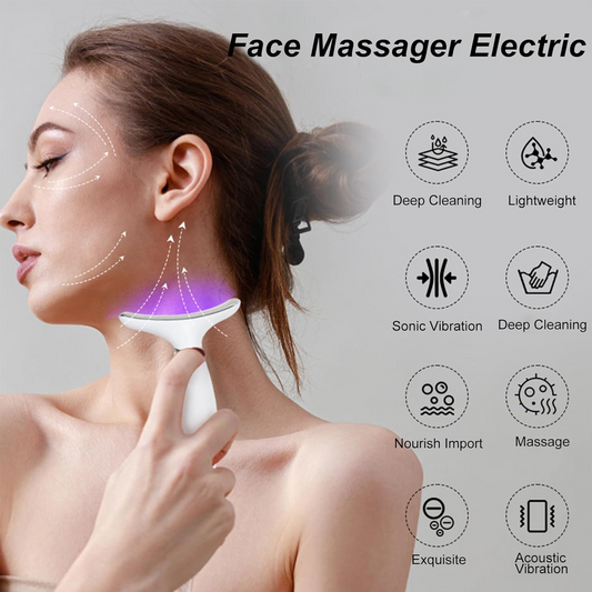 Facial massager dolphin tail head design for jawline and neck