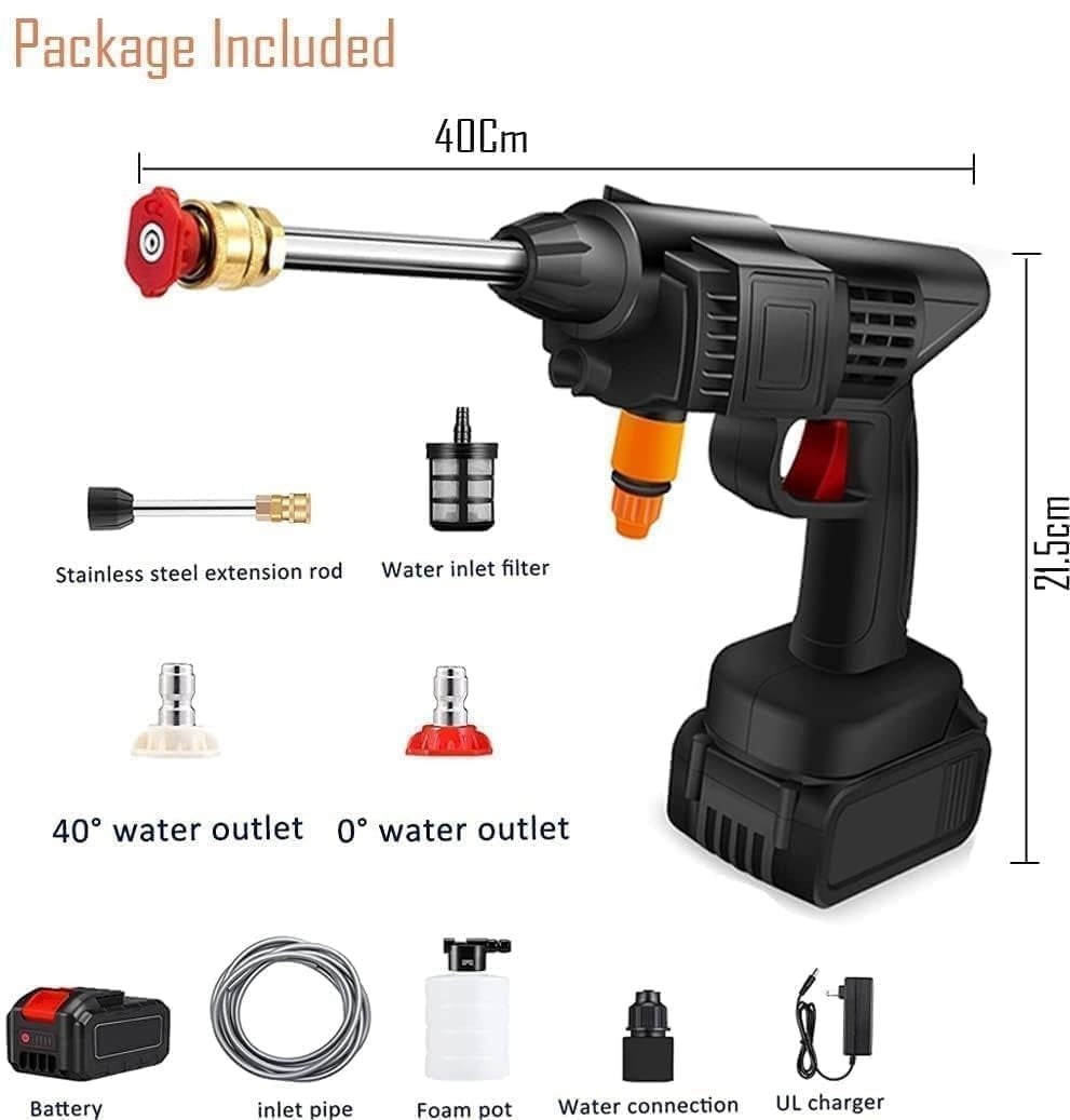 Portable pressure washer accessory kit nozzles and hose