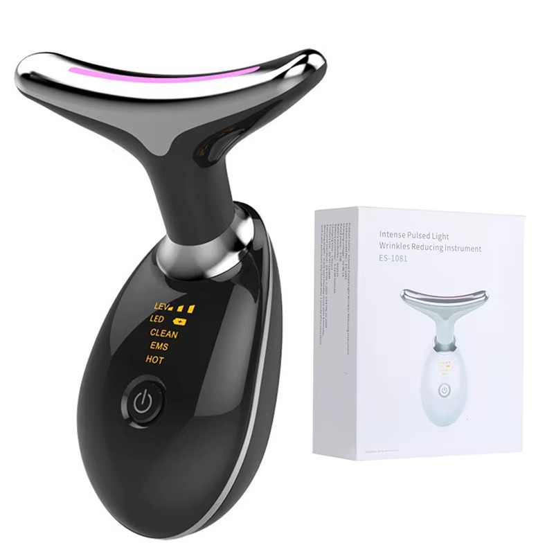 LED EMS facial massager control panel with light and clean modes