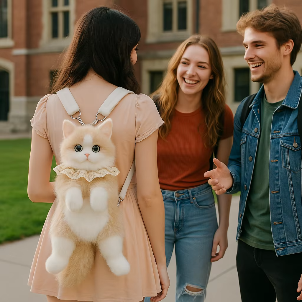 Stuffed Cat Plush Backpack