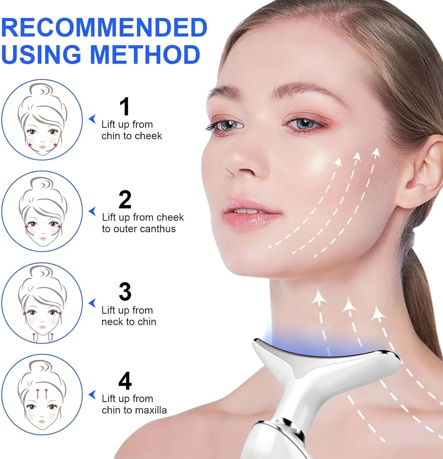 4-in-1 facial beauty device for skin firming and lifting
