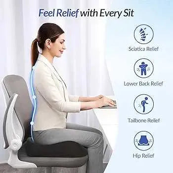"Seat cushion pressure relief close-up view"