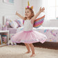 Girls Pink Unicorn Fairy Costume